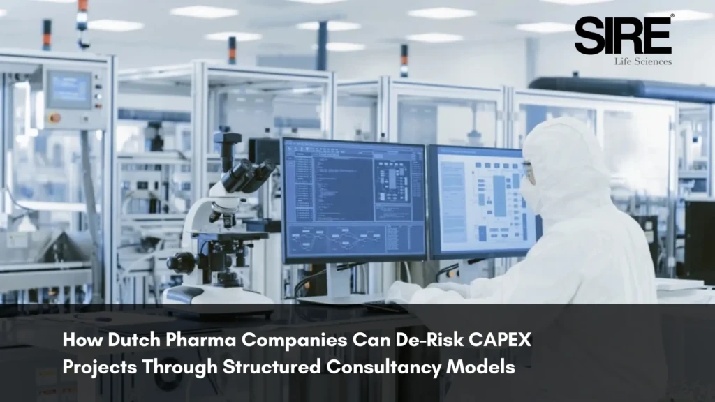 Dutch pharmaceutical manufacturing facility with consultants and engineers overseeing CAPEX project